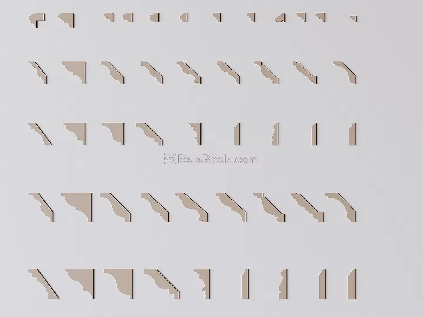 Jane European gypsum line foot ceiling corner line cornice line skirting line 3d model