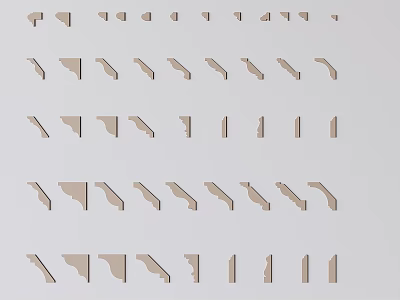 Jane European gypsum line foot ceiling corner line cornice line skirting line 3d model
