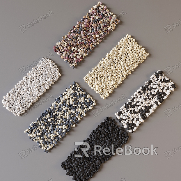 Pebbles gravel landscape stone ground washed stone five flower stone river pebble gravel model