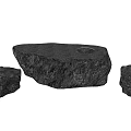 Black Natural Stone Landscape Seats With Rough Texture And Circular Hole Design