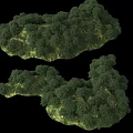 Lush Green Micro Terrain With Dense Tree Cover And Natural Vegetation 3d model