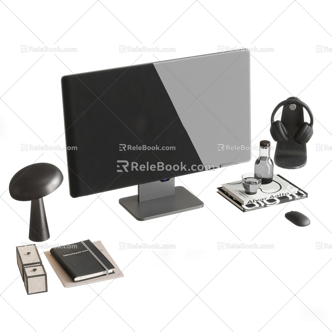 Modern Computer Computer Display Office Items 3d model