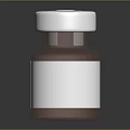 Dark Glass Bottle With Silver Screw Cap And Blank White Label