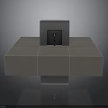 Modern Stone Washbasin Countertop Design With Central Faucet And Square Shape