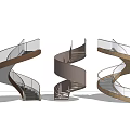 modern revolving staircase 3d model