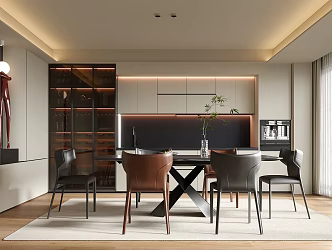 Modern Restaurant Wine Cabinet Sideboard 3d model