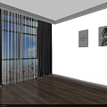 Modern Living and Dining Room Interior With TV Stand Chandelier Sofa Coffee Table And Plants