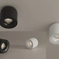 Black and White Downlights and Spotlights Modern Design Stylish Round Ceiling Fixtures for Home Interior