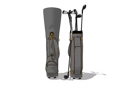 Professional Golf Sports Equipment Set With Clubs And Carry Bag 3d model