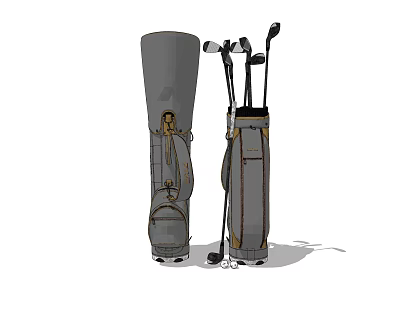 Professional Golf Sports Equipment Set With Clubs And Carry Bag 3d model