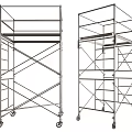 Hardware Tools Heavy Duty Metal Scaffolding With Wheels And Adjustable Platforms 3d model