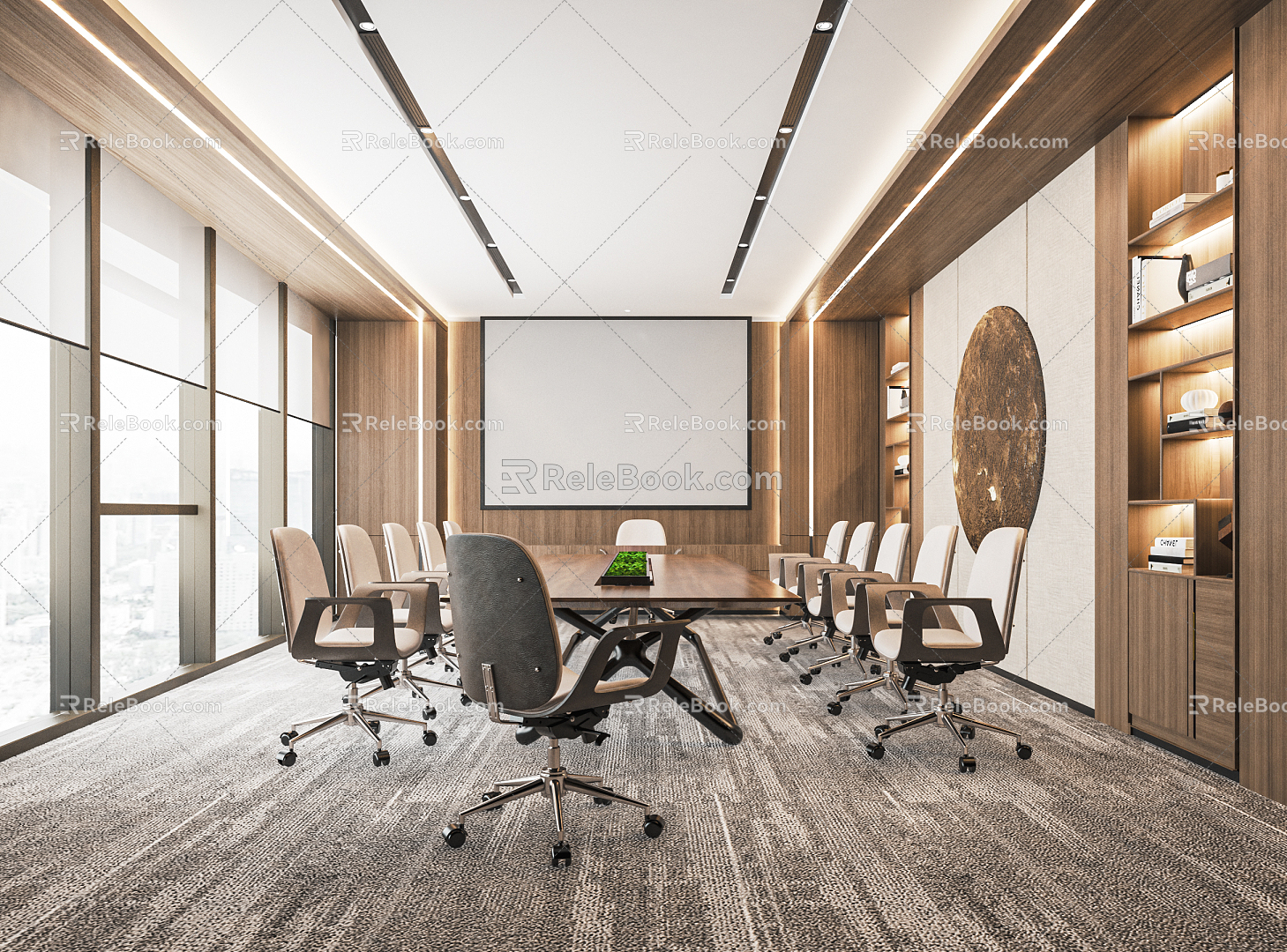 Modern Conference Room Conference Table and Chair Combination Conference Desk Office Desk Negotiation Table and Chair Reception Desk Office Chair 3d model