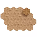 Brown Hexagon Wall Decor With Repeating Geometric Pattern Design For Home Interior 3d model