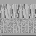Abstract Decorative Design With Vertical Dotted Lines And Tree Branch Patterns 3d model