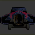 Tall Space Rocket Launch Vehicle With Blue Body And Red Base Structure