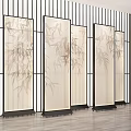 Partition Screen Partition Wall Screen Wall Screen Combination Wooden Partition 3d model