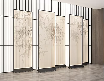 Partition Screen Partition Wall Screen Wall Screen Combination Wooden Partition 3d model
