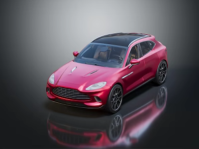 Red Sports Coupe with Black Roof Sleek Body and Reflective Surface 3d model