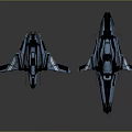 Two Blue Futuristic Spaceships With Sleek Metallic Design And Glowing Accents