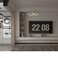 Modern Minimalist TV Wall Design With Flat Screen TV Built In Shelves And Decorative Lighting