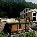Modern Detached Villa With Mountain View Lush Greenery And Glass Terrace Structure