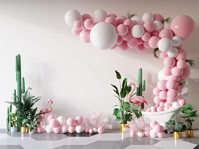 Modern Beauty Chen Mei Chen Theme Wedding Party Flamingo Balloon 3d model