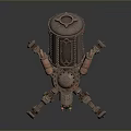 Steampunk Inspired Mechanical Creature With Decorative Structures And Multi Legged Design