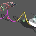 Vibrant Multicolored Outdoor Playground Equipment With Curved Slides Swings And Circular Play Structures