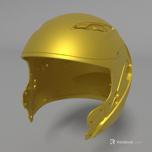 Shiny Golden Helmet With Sleek Design And Protective Features For Sports Activities 3d model 