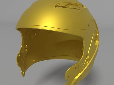 Shiny Golden Helmet With Sleek Design And Protective Features For Sports Activities 3d model