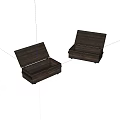 Two Open Wooden Boxes With Natural Wood Grain Texture And Hinges