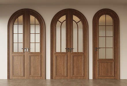 Middle ancient style retro style wooden door interior door opposite door 3d model