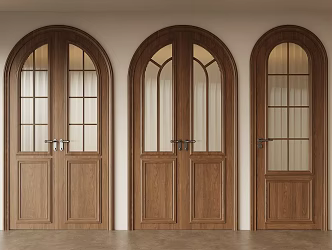 Middle ancient style retro style wooden door interior door opposite door 3d model