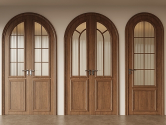 Middle ancient style retro style wooden door interior door opposite door 3d model