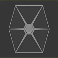 Futuristic TIE Fighter Spacecraft Model With Detailed Wing Structure And Engine