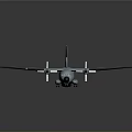 Cosmic Aerospace Model Design Featuring Light Blue Body With Four Propellers And Dark Background