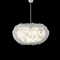 White Knitted Pendant Light with Soft Illumination Modern Round Woven Fiber Design