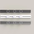 Three Strip Kitchen Appliances With Control Knobs In Black And White