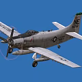 U.S. Navy Propeller Fighter Jet 527 With Straight Wings In Blue Sky