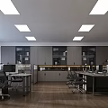 Public office area office desk and chair combination data cabinet roller shutter 3d model