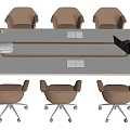 Modern Conference Table Office Table and Chair Negotiation Table and Chair 3d model