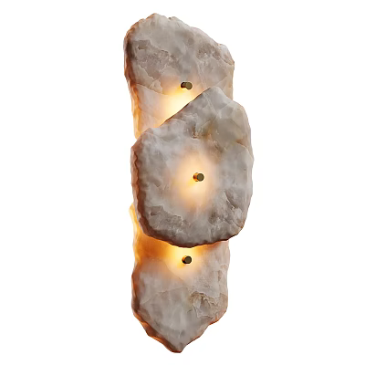 Natural Stone Stacked Wall Lamp With Warm Glow And Soft Lighting 3d model