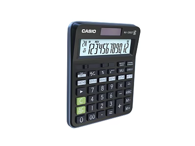 Casio Office Calculator With 12 Digit Display Desktop Essential Appliance 3d model