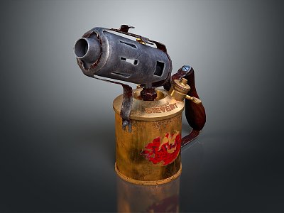 blowtorch fire lamp gasoline blowtorch kerosene blowtorch blowpipe modern weapon hot weapon hot weapon gun 3d model