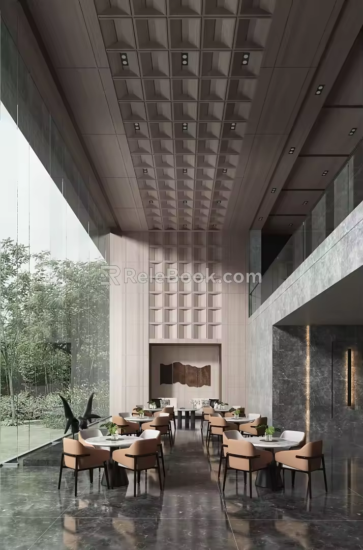 Modern reception area 3d model