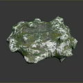 Wooden Stone Decorative Piece With Natural Texture And Green White Irregular Design