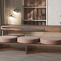 Modern Beige Velvet Three-Seater Sofa With Metal Frame And Round Seats