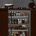 Multi Tiered Kitchen Shelf With Glass Jars For Spices And Pantry Storage