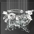 Elegant Crystal Chandelier With Hanging Crystal Pendants And Sparkling Light Design