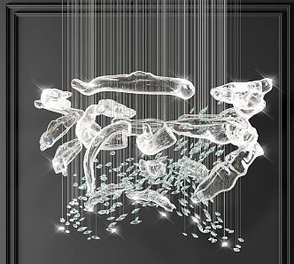 Modern crystal chandelier 3d model